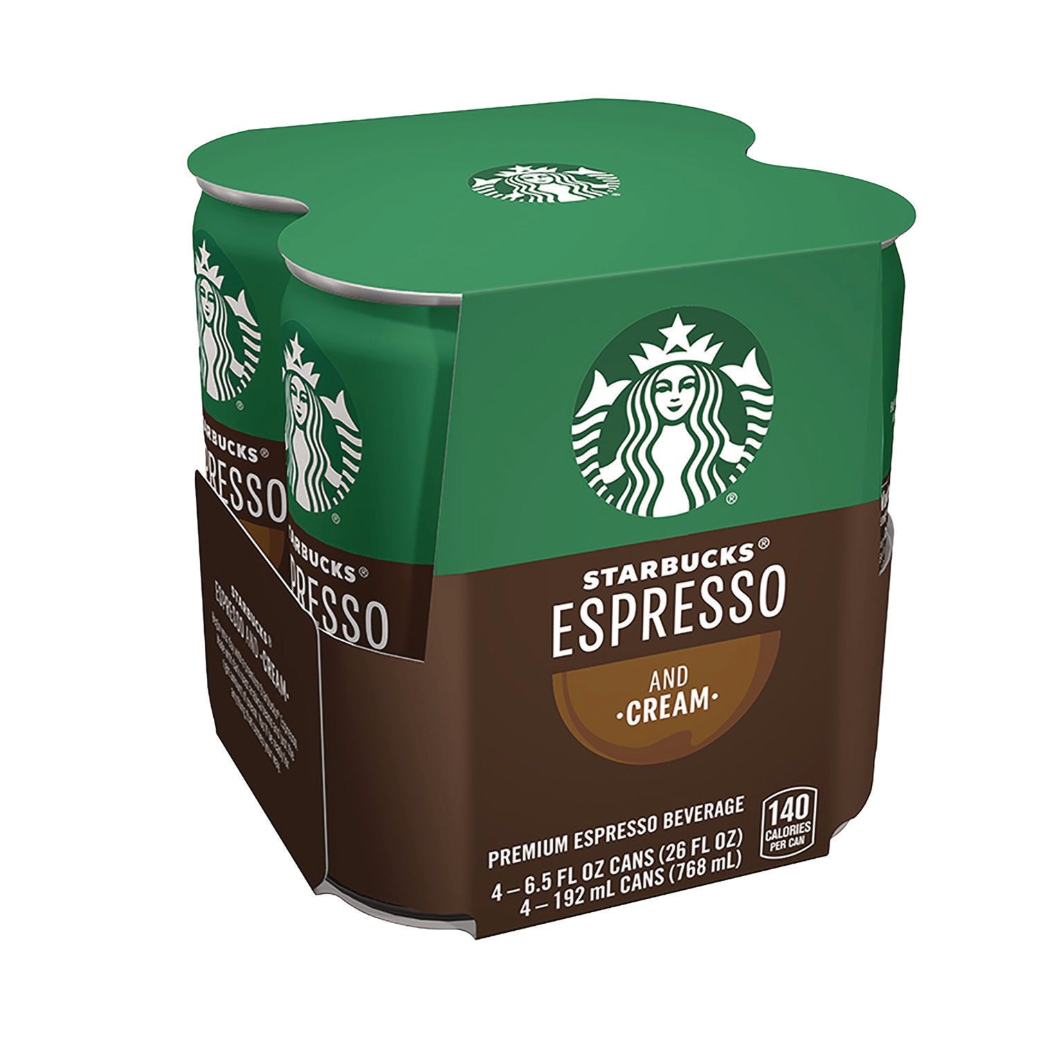 Starbucks Cold Brew Coffee, Doubleshot Espresso and Cream, 6.5 oz Can, 24/Carton (PEP10451)
