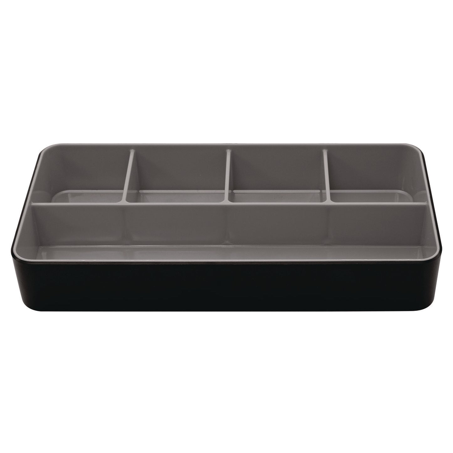 Advantus Fusion Five-Compartment Plastic Accessory Holder, Plastic, 12.25 x 6 x 2, Black/Gray (37682)