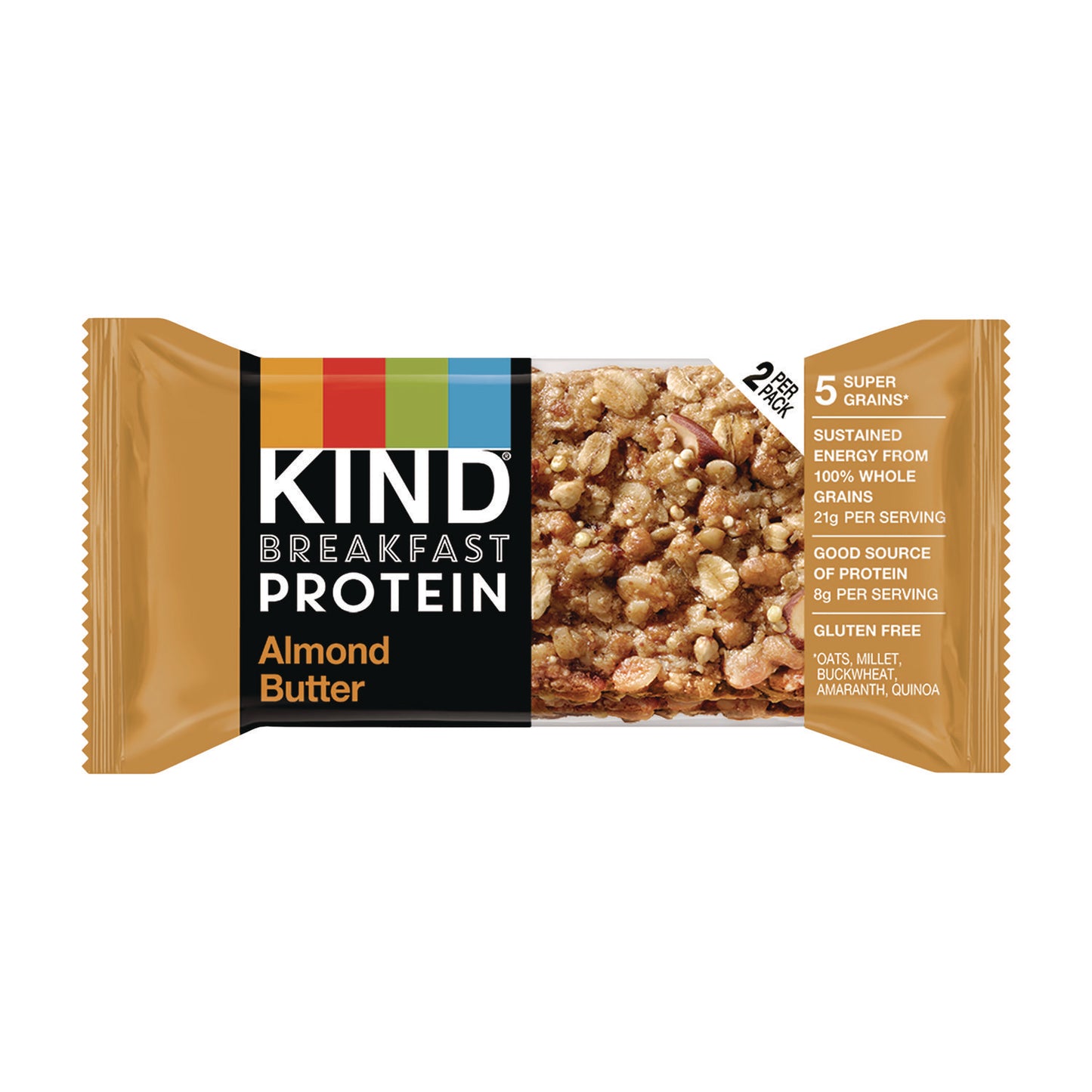 KIND Breakfast Protein Bars, Almond Butter, 1.76 oz Two-Bar Packs, 6/Box (PHW41935)