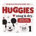 Huggies Snug and Dry Diapers, Size 1, 8 lbs to 14 lbs, 108/Carton (54645)