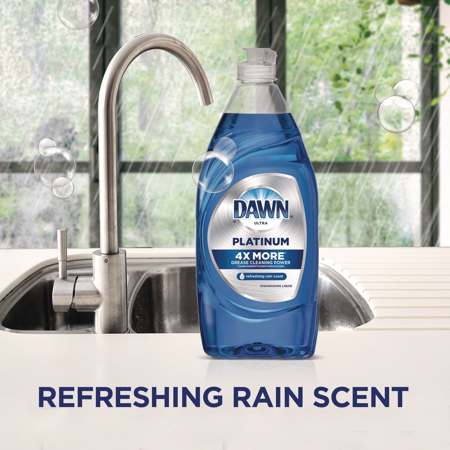 Dawn Platinum Liquid Dish Detergent, Refreshing Rain, 54.8 oz Bottle, 2/Pack (04504)