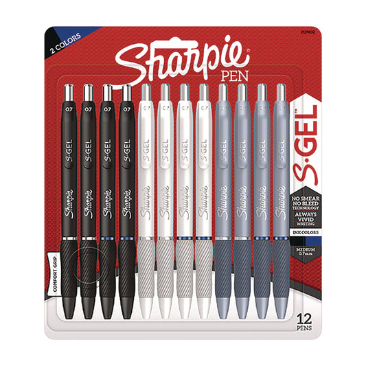 Sharpie S-Gel Gel Pen, Retractable, Medium 0.7 mm, Black