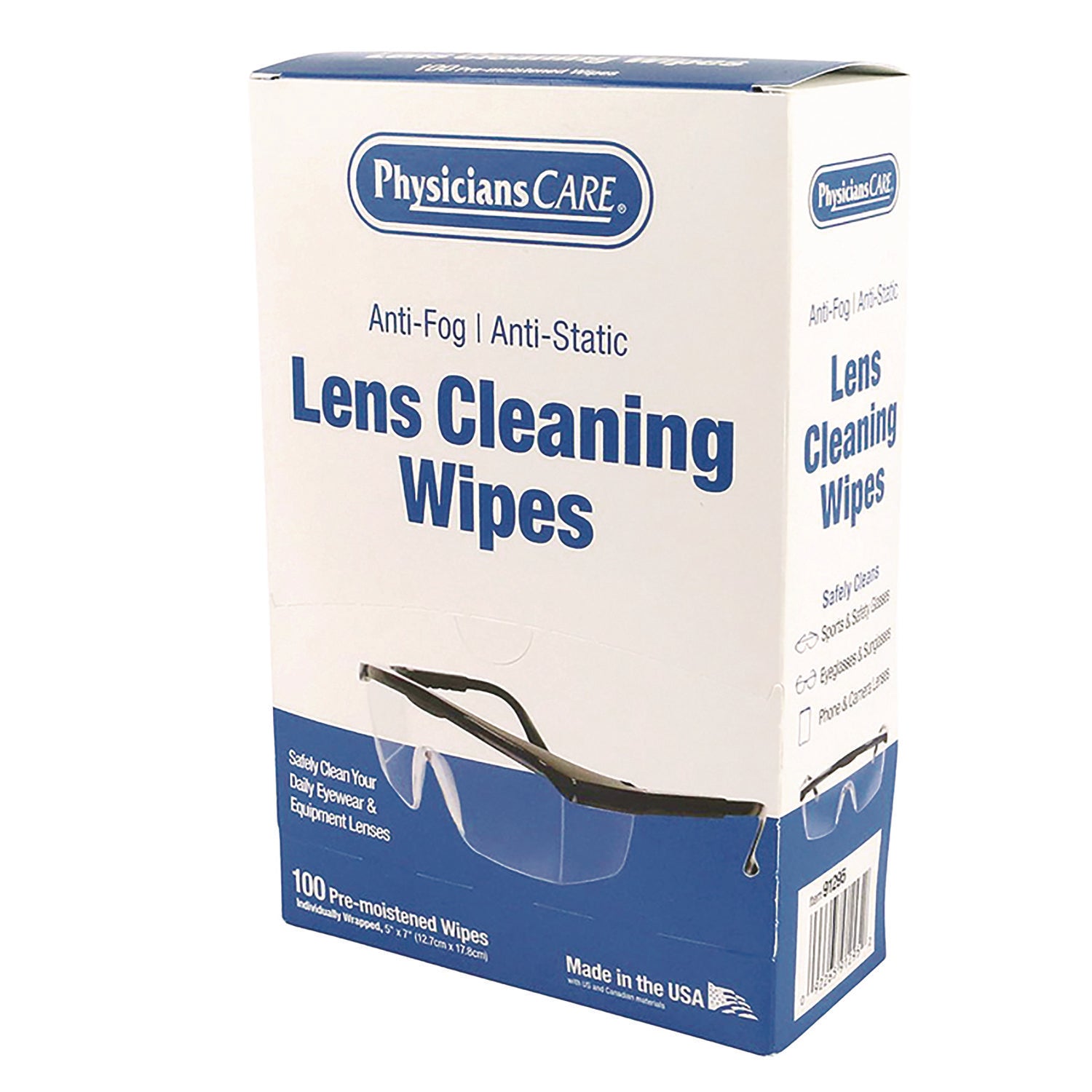 PhysiciansCare Lens Cleaning Wipe, 100/Box (91295)