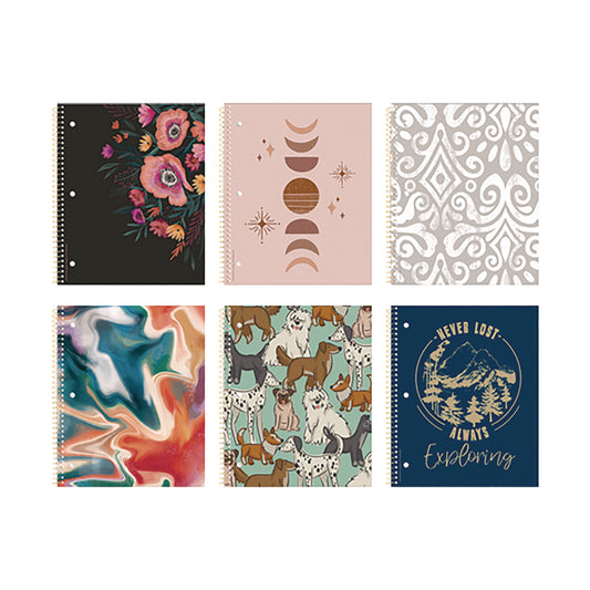 Roaring Spring Studio Series Notebook, 1-Subject, College Rule, Assorted Cover Set 3, (70) 11 x 9 Sheets (11323)