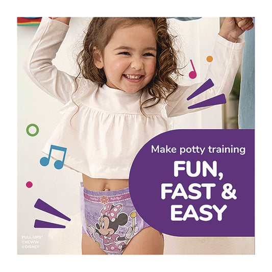 Huggies Learning Designs Potty Training Pants for Girls, Size 5, 3T-4T, 32 lbs to 40 lbs, 84/Carton (45269)