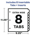 Avery Insertable Style Edge Tab Plastic 1-Pocket Dividers, 8-Tab, 11.25 x 9.25, Translucent, 1 Set (11293)