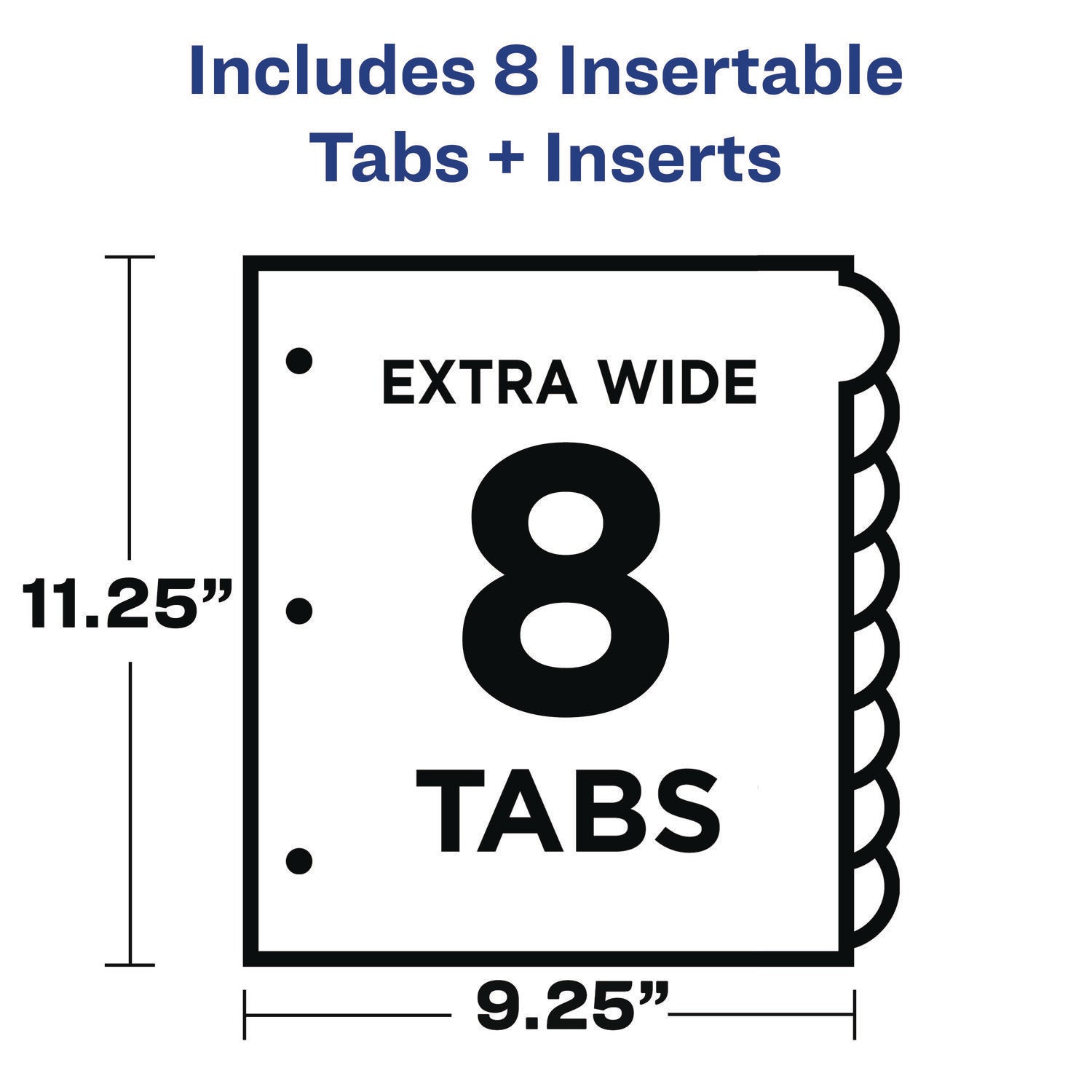 Avery Insertable Style Edge Tab Plastic 1-Pocket Dividers, 8-Tab, 11.25 x 9.25, Translucent, 1 Set (11293)