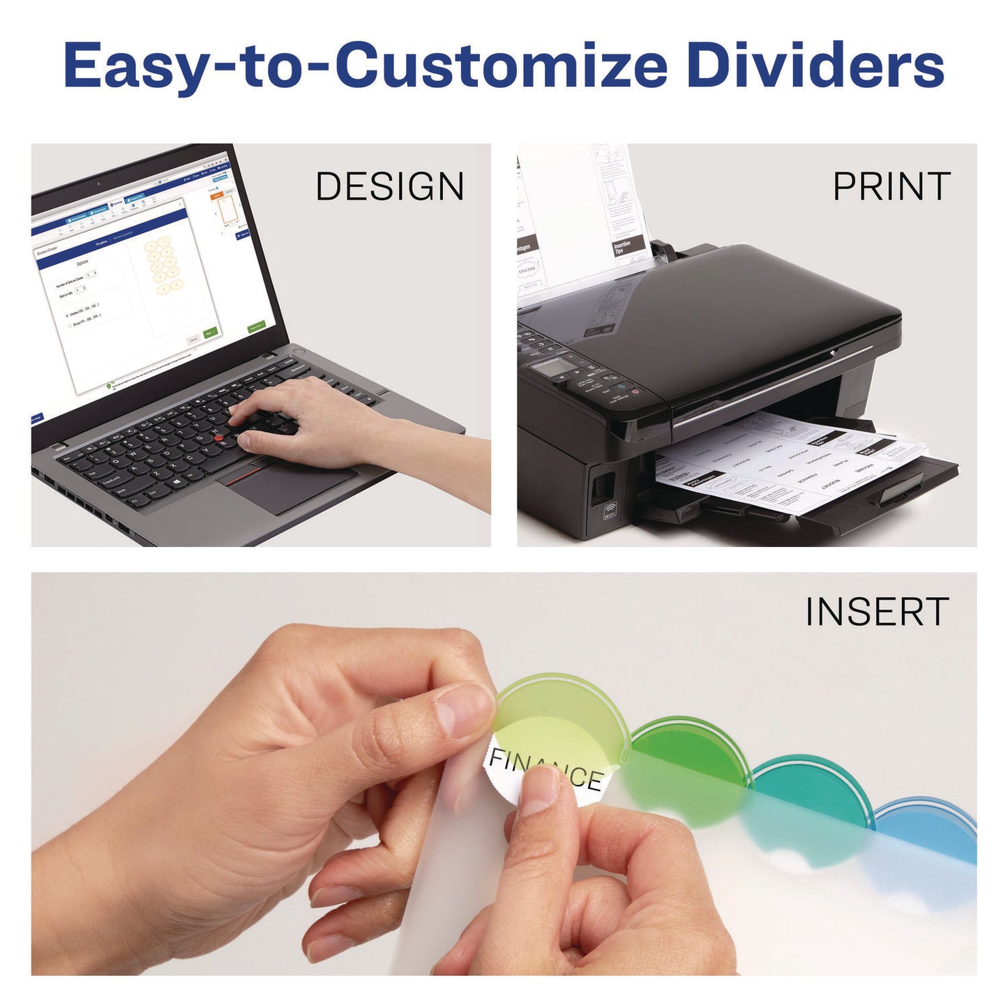 Avery Insertable Style Edge Tab Plastic 1-Pocket Dividers, 8-Tab, 11.25 x 9.25, Translucent, 1 Set (11293)