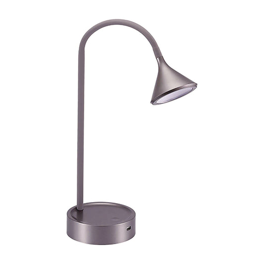  Decker Flexible Gooseneck LED Desk Lamp, with USB Port, Gray (VLED1812GRBD)