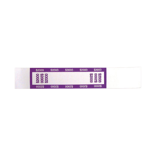 CONTROLTEK Currency Straps, $20 Bill, $2,000, Self-Adhesive, 1,000/Pack (560021)