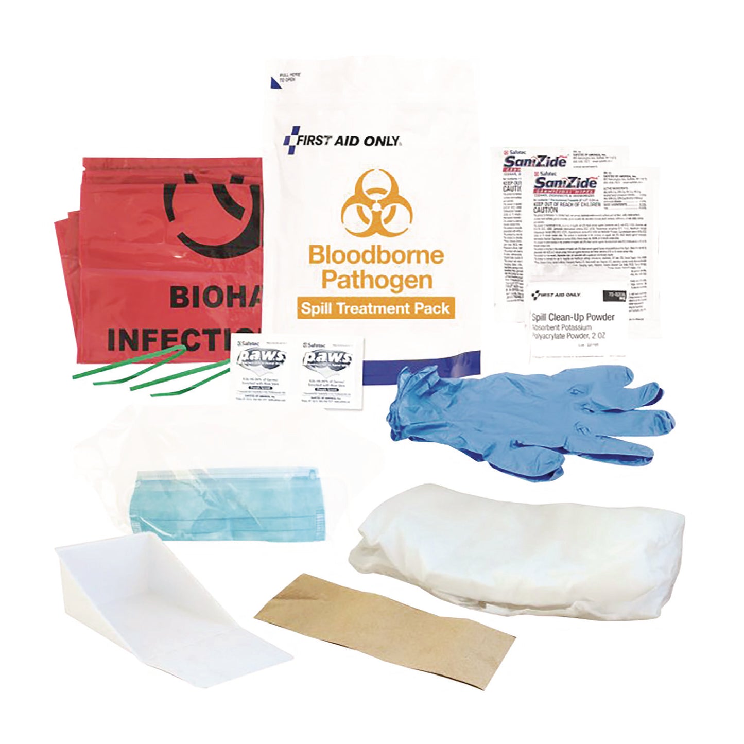 First Aid Only 15-Piece Blood-Borne Pathogen Treatment Pack, 15 Pieces, Resealable Plastic Bag (91169)