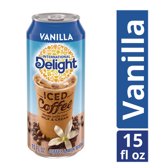 International Delight Iced Coffee, Vanilla, 15 oz Can, 12/Carton (WWI07823)