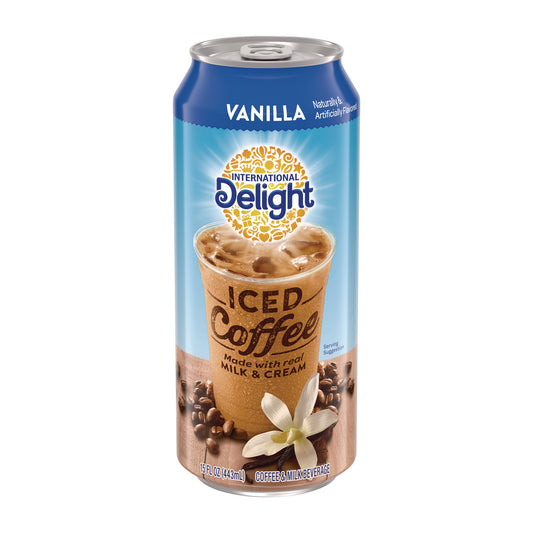 International Delight Iced Coffee, Vanilla, 15 oz Can, 12/Carton (WWI07823)