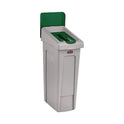 Rubbermaid Commercial Slim Jim Recycling Station Kit, 1-Stream Paper, 23 gal, Plastic, Green/Gray (2185054)