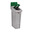 Rubbermaid Commercial Slim Jim Recycling Station Kit, 1-Stream Paper, 23 gal, Plastic, Green/Gray (2185054)