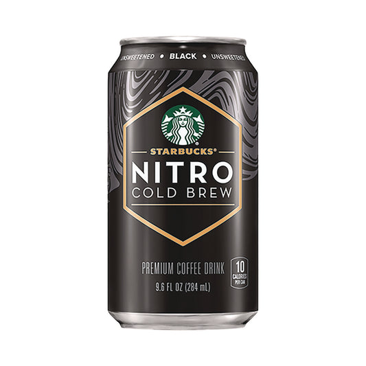 Starbucks Nitro Cold Brew Coffee, Black Unsweetened, 9.6 oz Can, 12/Carton (PEP19286)