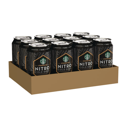 Starbucks Nitro Cold Brew Coffee, Black Unsweetened, 9.6 oz Can, 12/Carton (PEP19286)