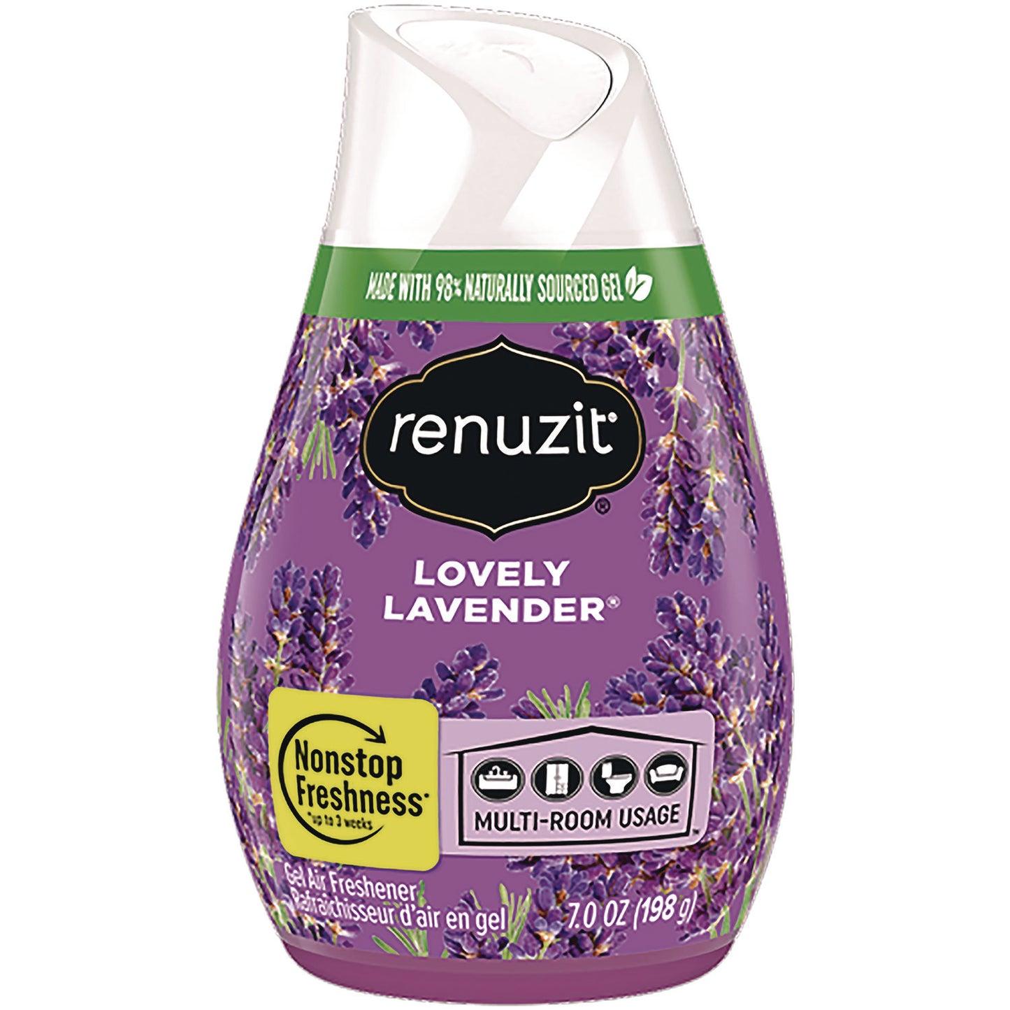 Renuzit Adjustables Air Freshener, Lovely Lavender, 7 oz Cone (43133)
