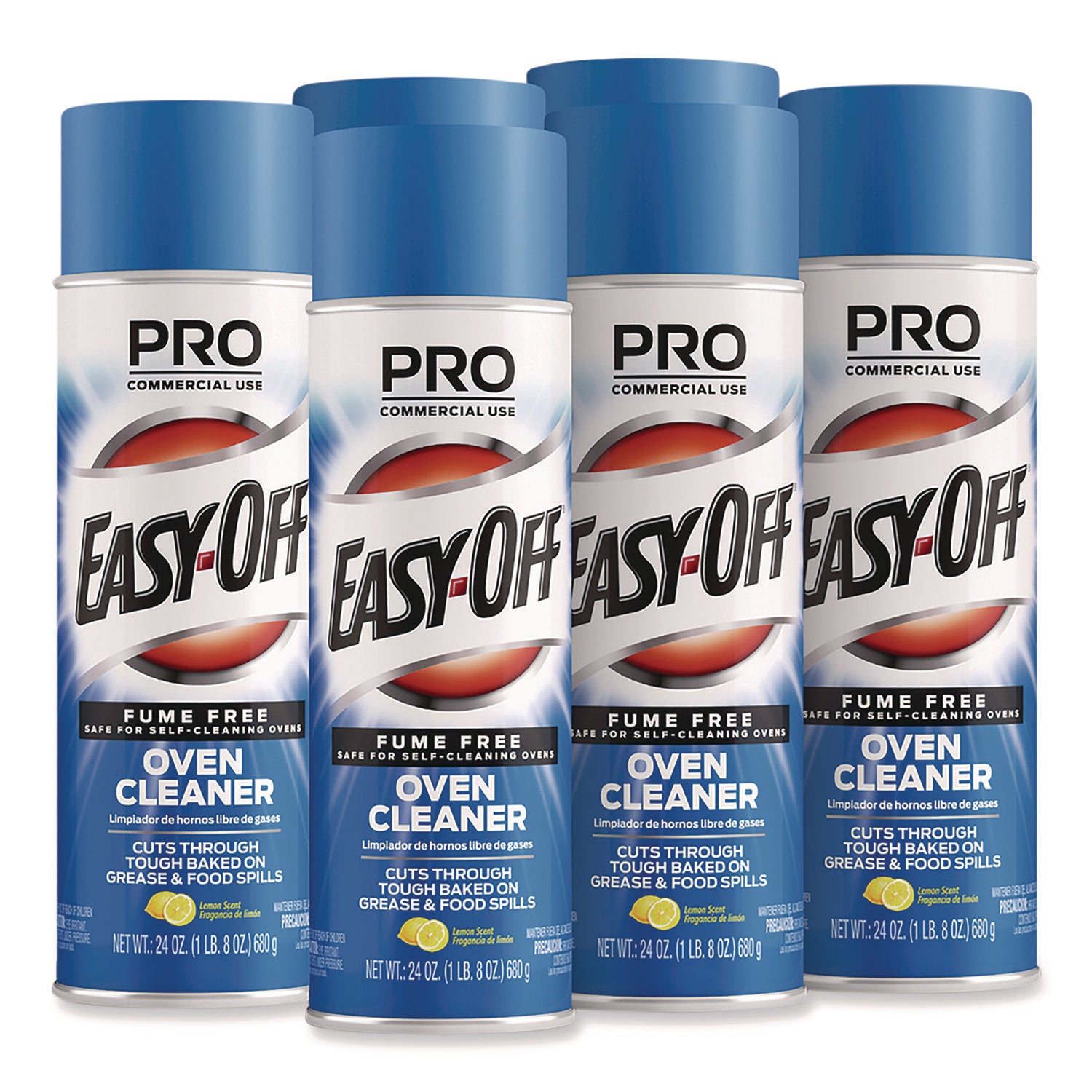 EASY-OFF Fume Free Max Oven Cleaner, Foam, Lemon, 24 oz Aerosol Spray, 6/Carton (85260)