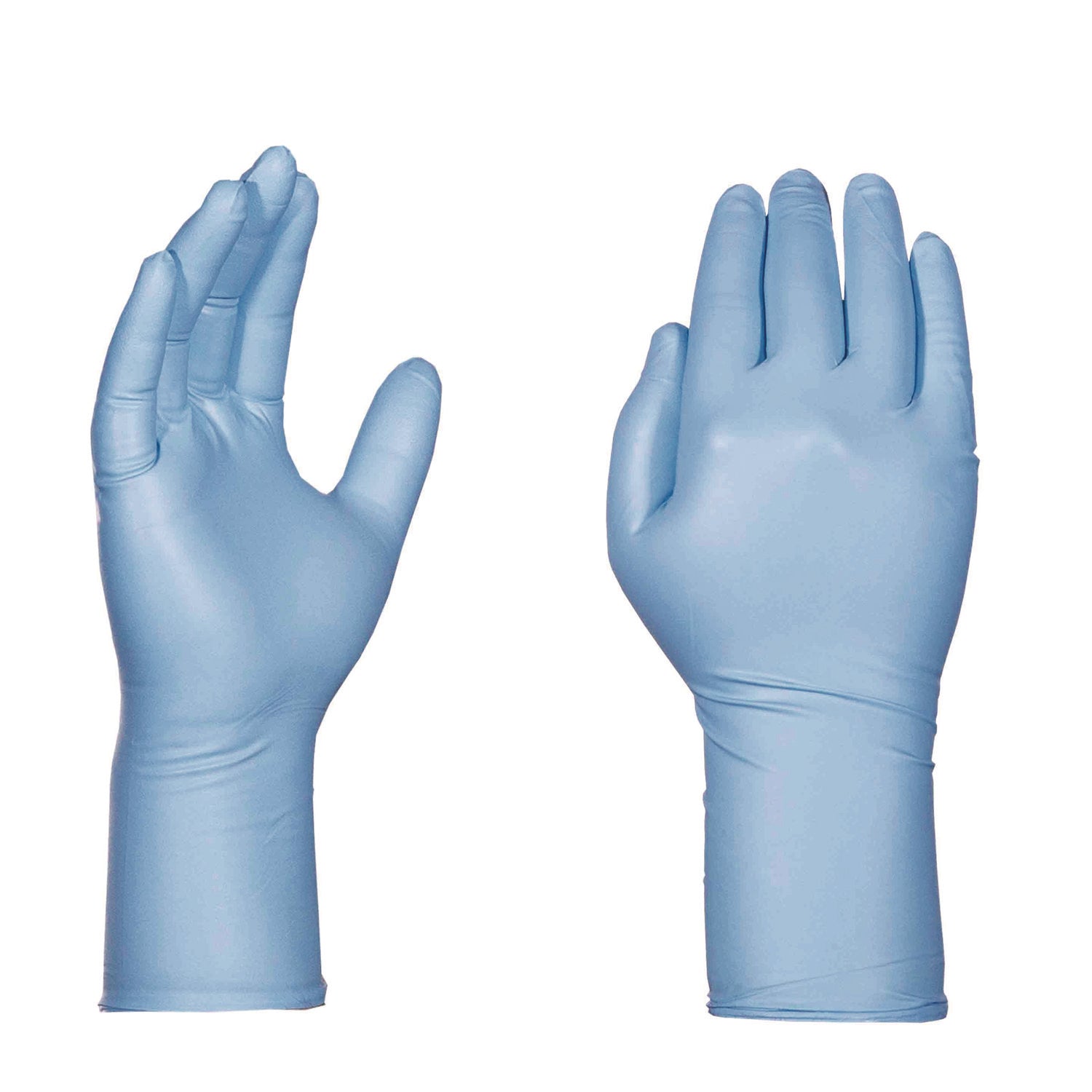 GloveWorks by AMMEX Blue Nitrile Exam Gloves, Powder-Free, Medium, Blue, 8 mil, 50/Box, 10 Boxes/Carton (GPNHD64100)