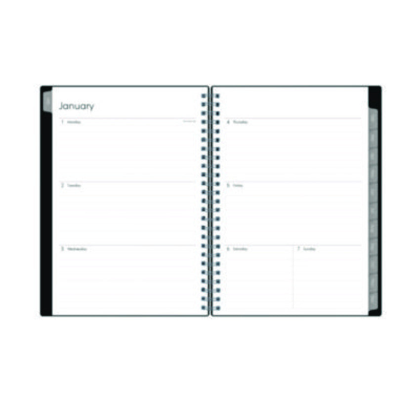 Blue Sky Enterprise Weekly/Monthly Notes Planner, 8.63" x 5.88", Black Cover, 12-Month (Jan to Dec): 2025 (131793)