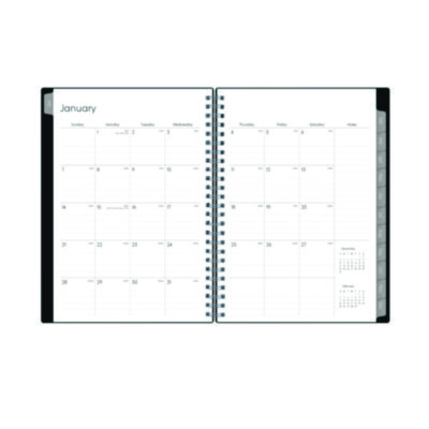 Blue Sky Enterprise Weekly/Monthly Notes Planner, 8.63" x 5.88", Black Cover, 12-Month (Jan to Dec): 2025 (131793)