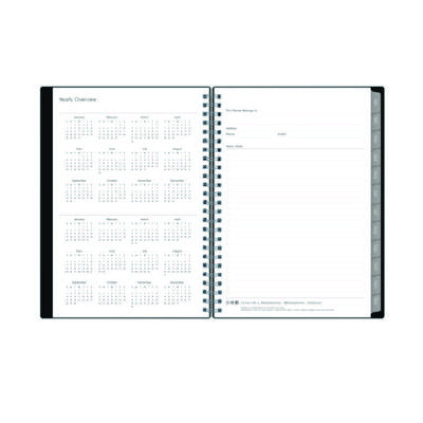 Blue Sky Enterprise Weekly/Monthly Notes Planner, 8.63" x 5.88", Black Cover, 12-Month (Jan to Dec): 2025 (131793)