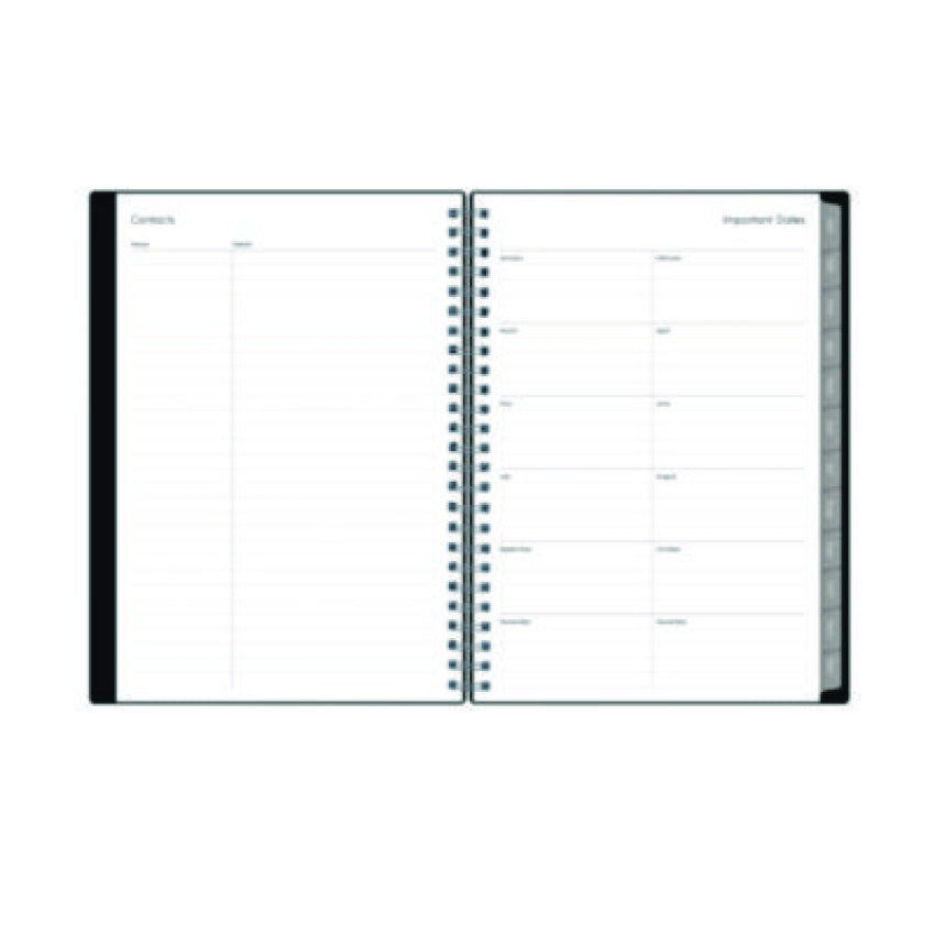 Blue Sky Enterprise Weekly/Monthly Notes Planner, 8.63" x 5.88", Black Cover, 12-Month (Jan to Dec): 2025 (131793)