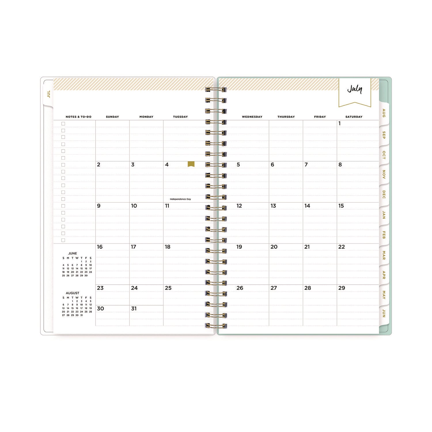 Blue Sky Day Designer "Secret Garden Mint" Academic Year Weekly/Monthly Notes Planner, 8 x 5, 12-Month (July to June): 2024-2025 (137900)