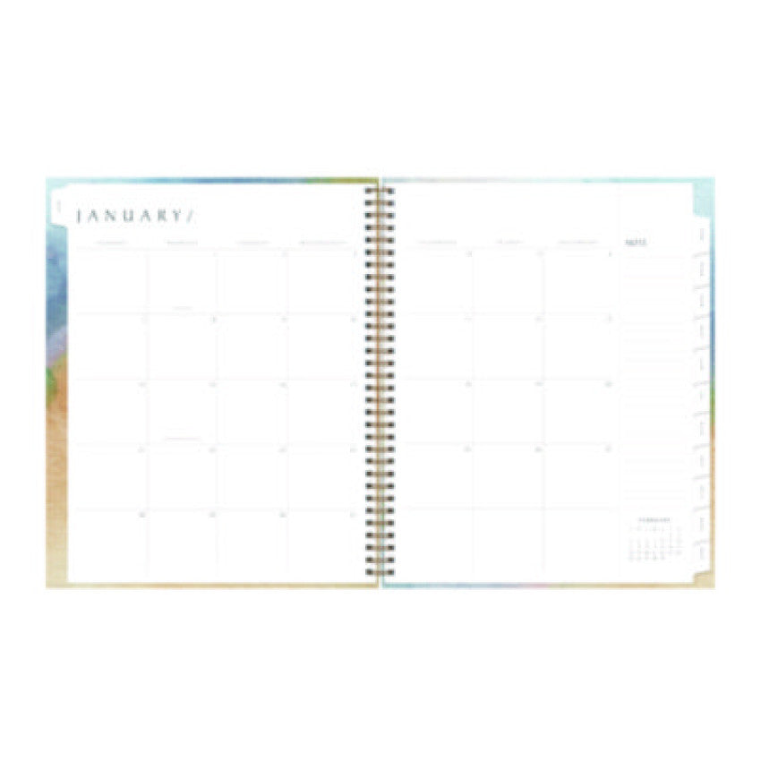 Blue Sky One Tree Planted Andrea Weekly/Monthly Planner, Abstract Artwork, 11" x 8.5", Blue/Sand/Green Cover, 12-Month (Jan-Dec): 2025 (137948)