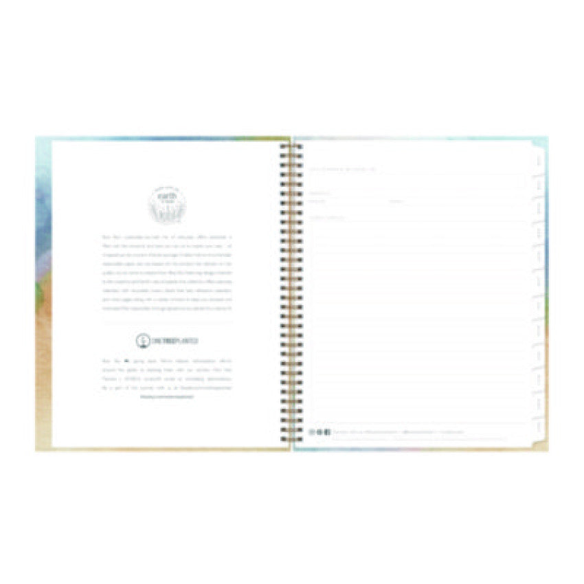 Blue Sky One Tree Planted Andrea Weekly/Monthly Planner, Abstract Artwork, 11" x 8.5", Blue/Sand/Green Cover, 12-Month (Jan-Dec): 2025 (137948)