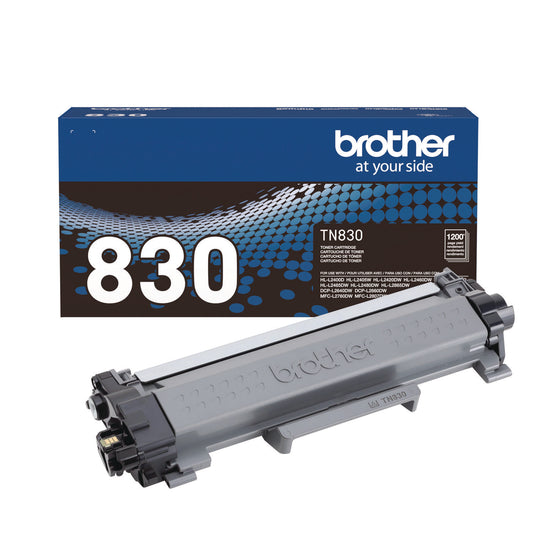 Brother TN830 Toner, 1,200 Page-Yield, Black