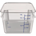 Carlisle Squares Polycarbonate Food Storage Container, 12 qt, 11.13 x 11.13 x 8.25, Clear, Plastic (1195407)