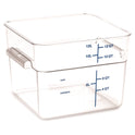 Carlisle Squares Polycarbonate Food Storage Container, 12 qt, 11.13 x 11.13 x 8.25, Clear, Plastic (1195407)