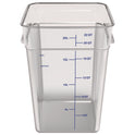 Carlisle Squares Polycarbonate Food Storage Container, 22 qt, 11 13 x 11.13 x 15.72, Clear, Plastic (1195607)