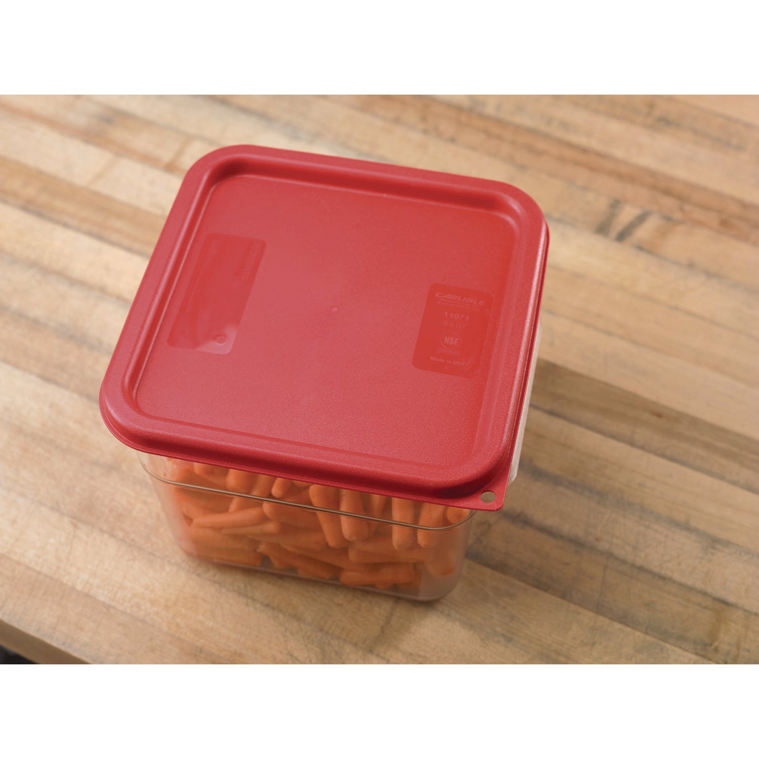 Carlisle Squares Food Storage Container Lid, 9 x 9 x 0.63, Red, Plastic (1197105)