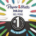 Paper Mate InkJoy Gel Bright Retractable Pen, Medium 0.7 mm, Assorted Ink/Barrel Colors, 6/Pack (2173765)