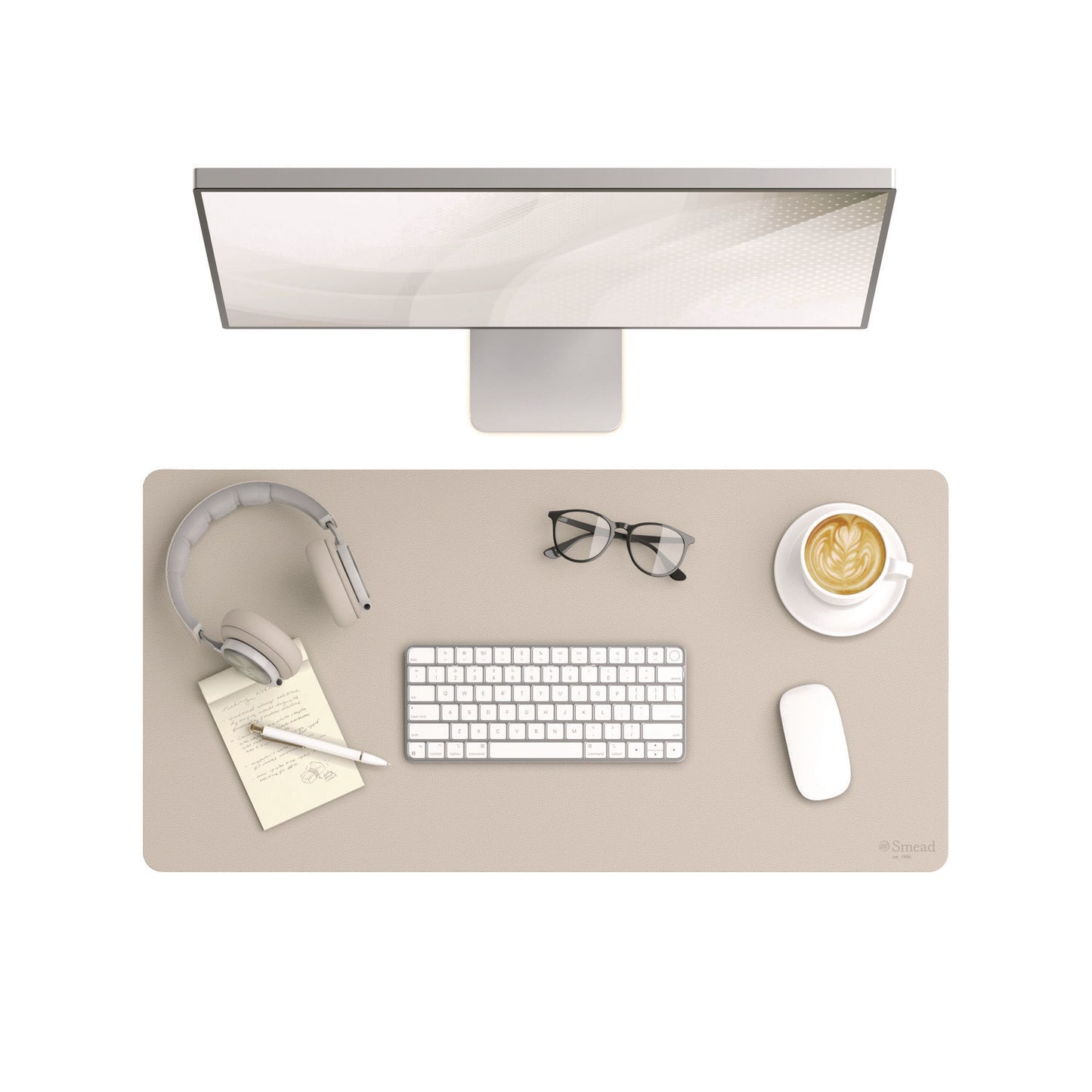 Smead Vegan Leather Desk Pads, 31.5 x 15.7, SandStone (64831)
