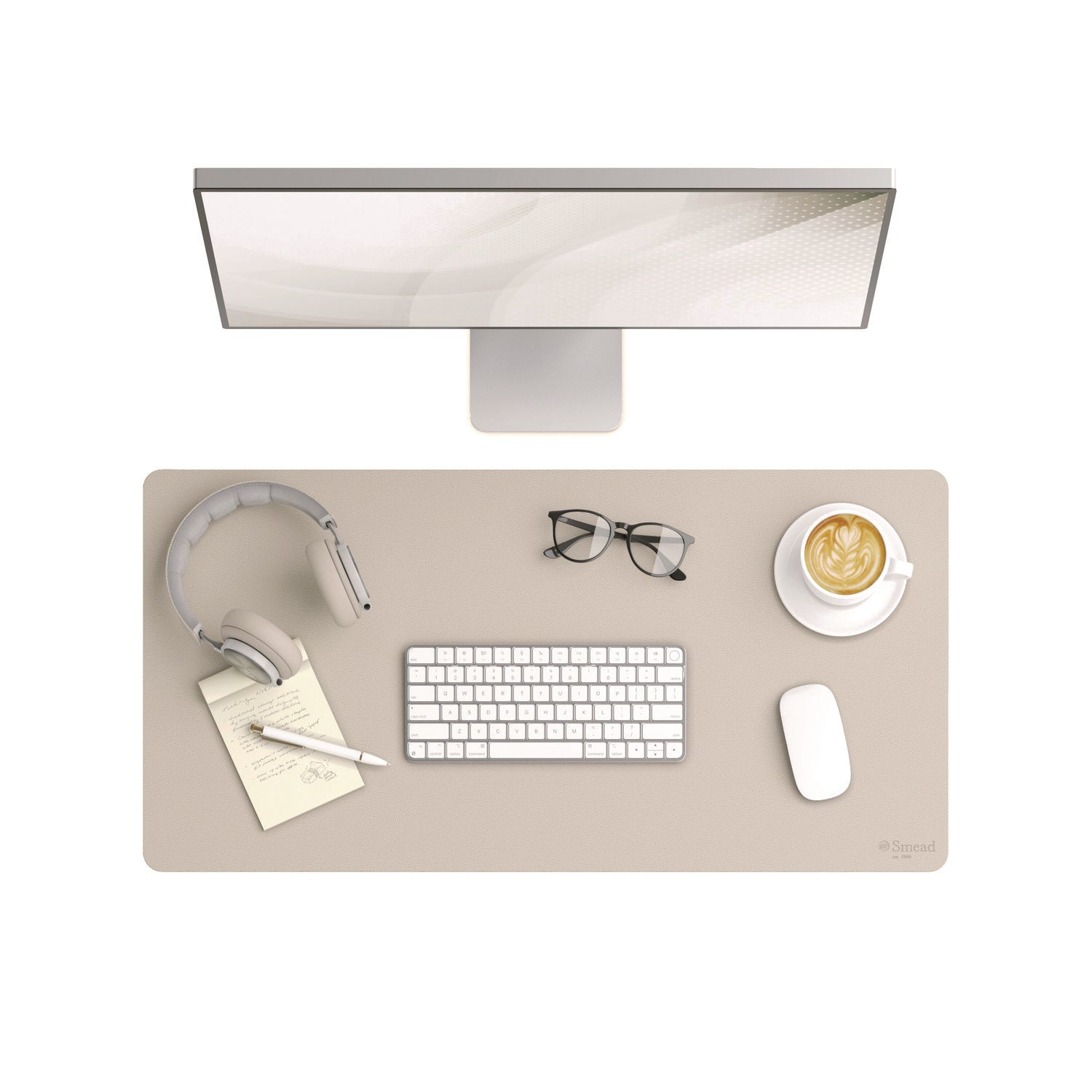 Smead Vegan Leather Desk Pads, 31.5 x 15.7, SandStone (64831)