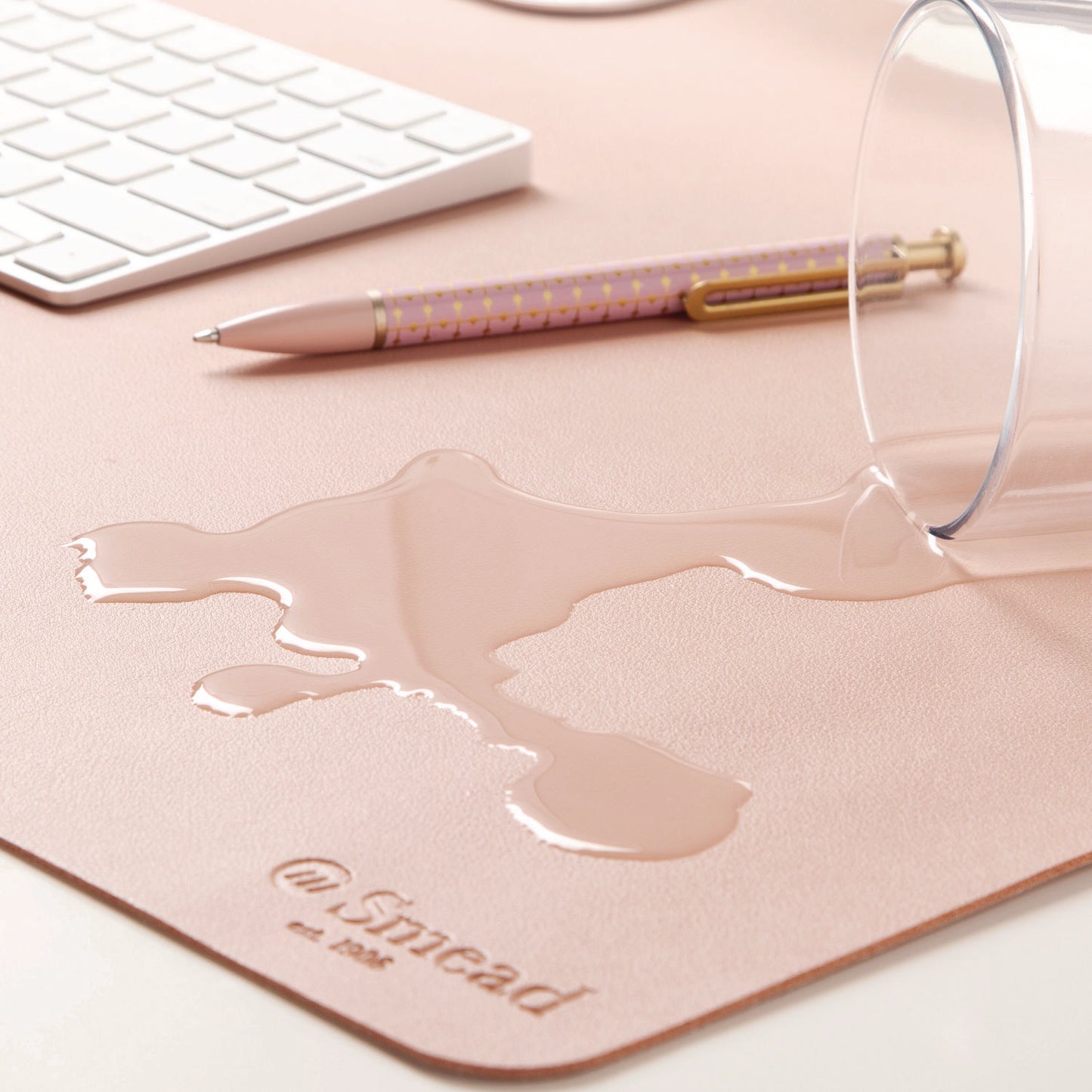 Smead Vegan Leather Desk Pads, 31.5 x 15.7, Light Pink (64834)