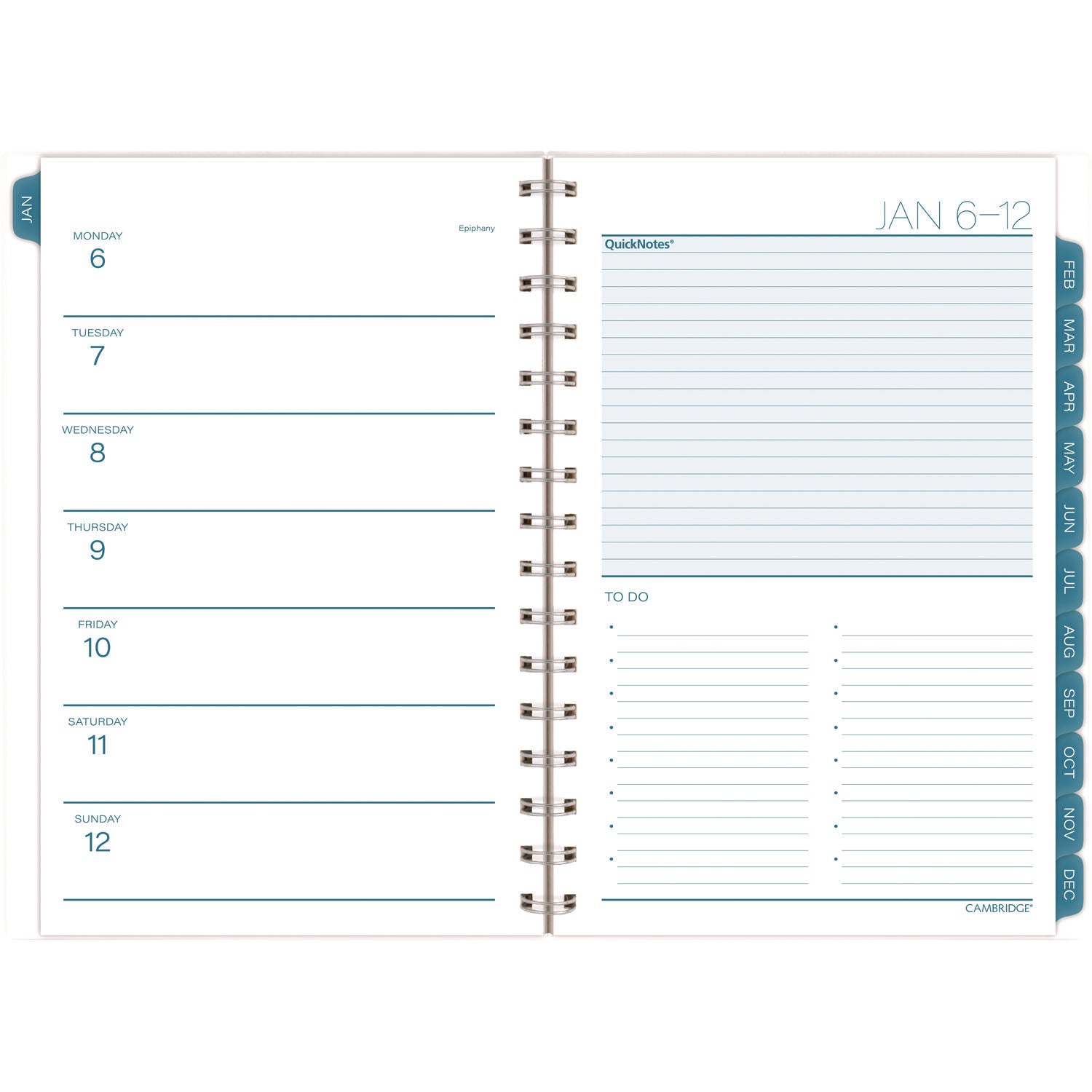 Cambridge Glacier Weekly/Monthly Planner, Glacier Artwork, 8.5" x 6.38", Blue/Gray/Silver Cover, 12-Month (Jan to Dec): 2025 (1727200)