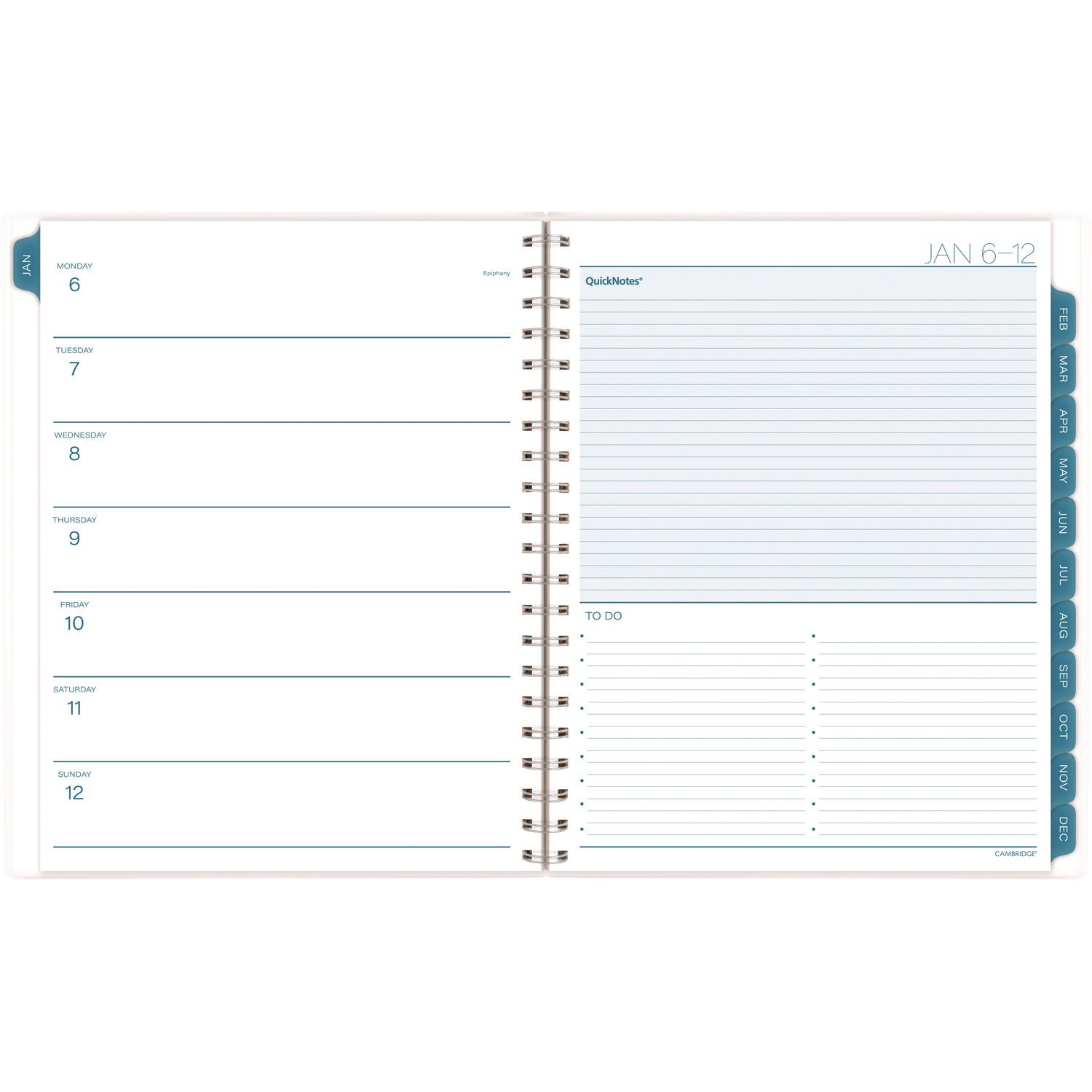 Cambridge Glacier Weekly/Monthly Planner, Glacier Artwork, 11" x 9.25", Blue/Gray/Silver Cover, 12-Month (Jan to Dec): 2025 (1727905)