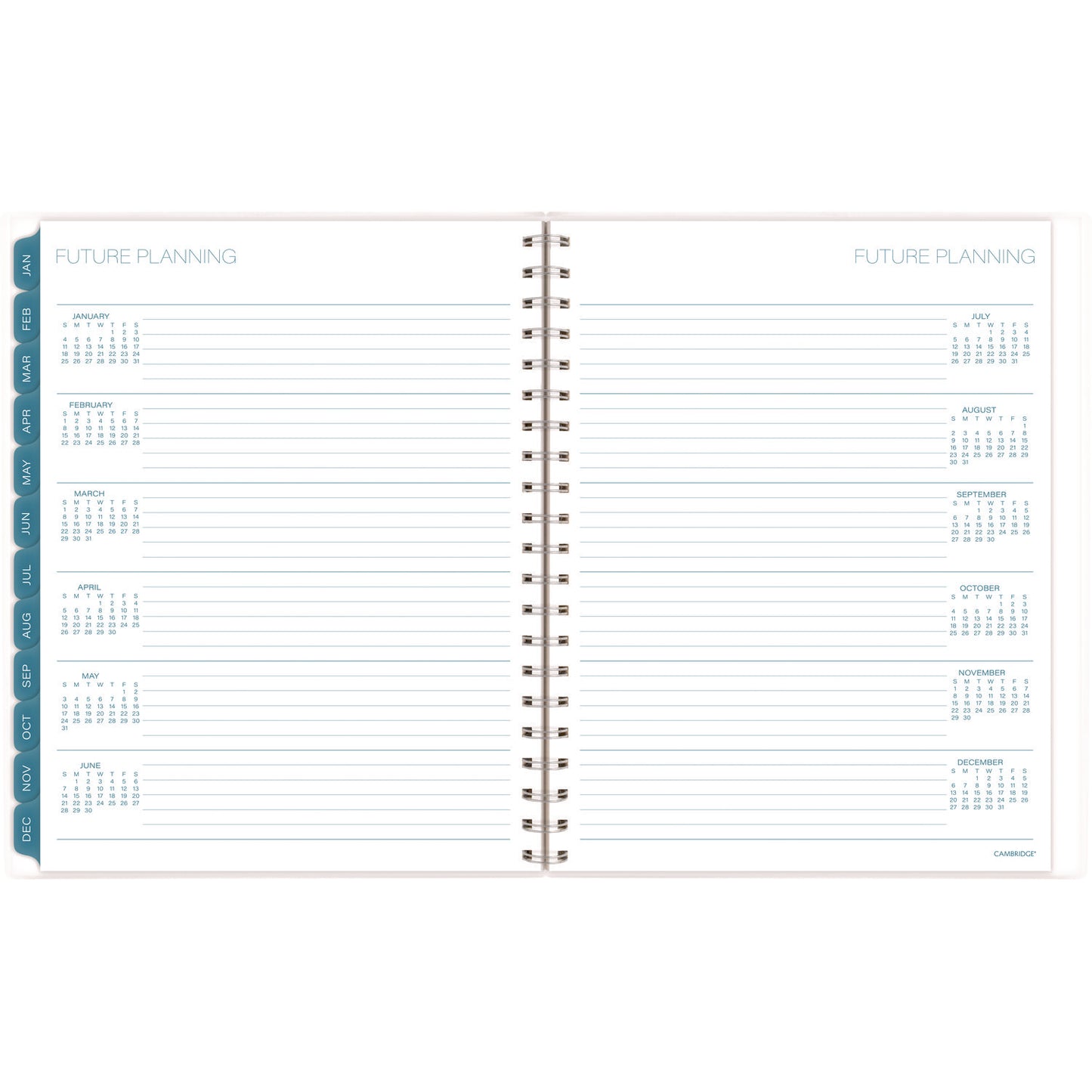 Cambridge Glacier Weekly/Monthly Planner, Glacier Artwork, 11" x 9.25", Blue/Gray/Silver Cover, 12-Month (Jan to Dec): 2025 (1727905)