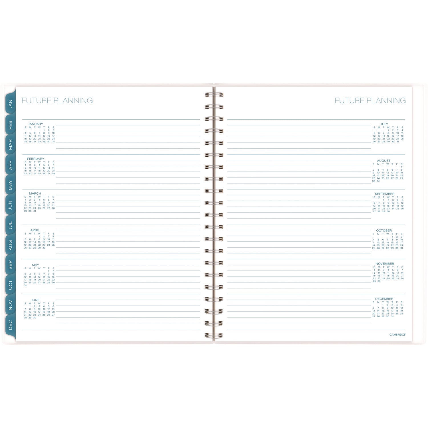 Cambridge Glacier Weekly/Monthly Planner, Glacier Artwork, 11" x 9.25", Blue/Gray/Silver Cover, 12-Month (Jan to Dec): 2025 (1727905)