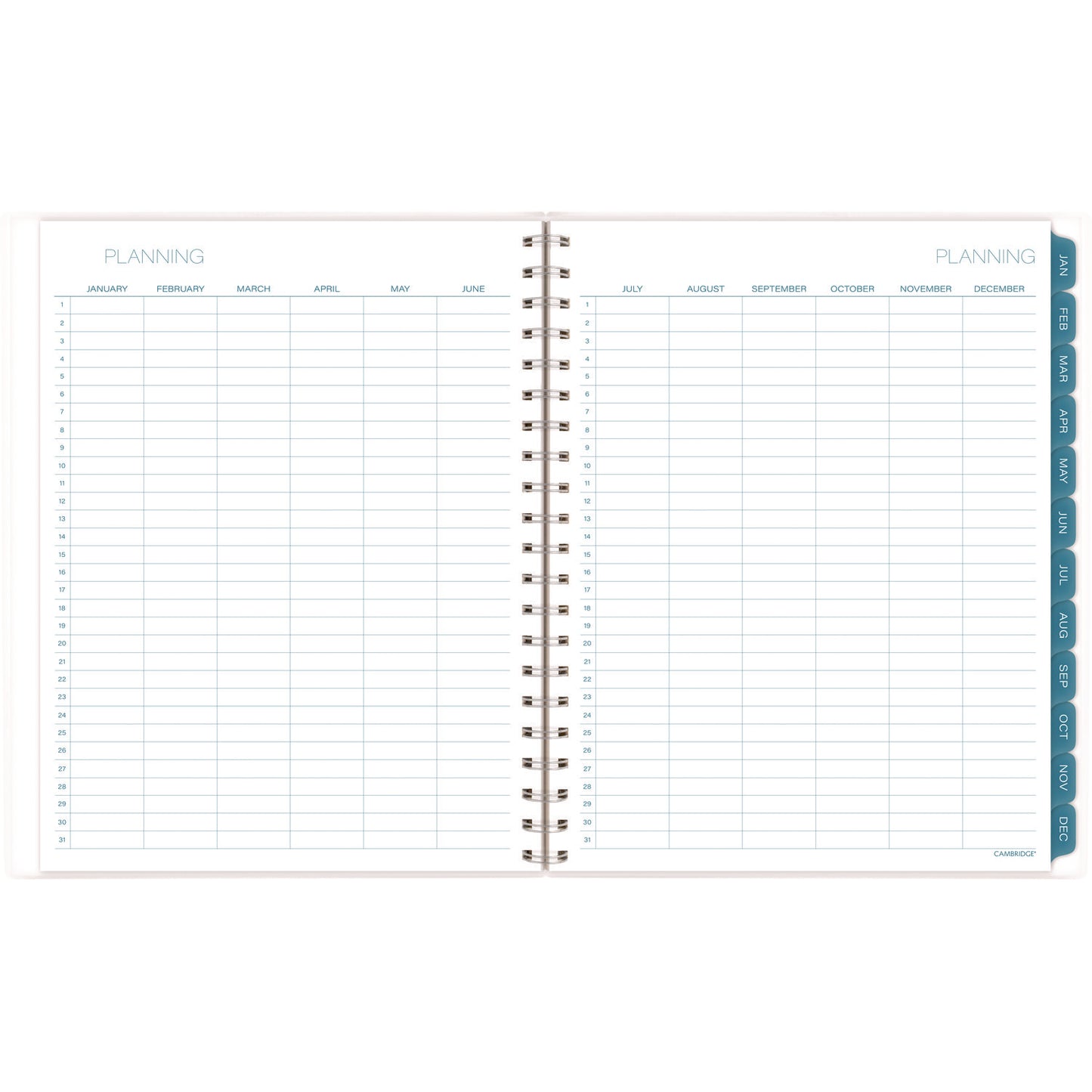 Cambridge Glacier Weekly/Monthly Planner, Glacier Artwork, 11" x 9.25", Blue/Gray/Silver Cover, 12-Month (Jan to Dec): 2025 (1727905)