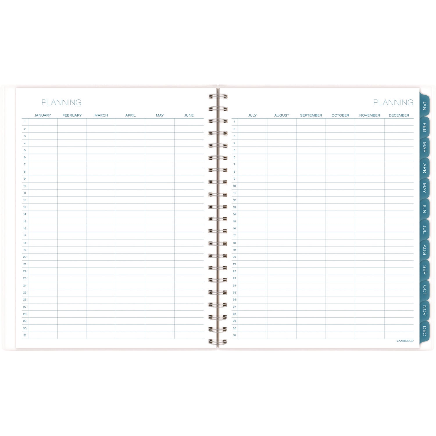 Cambridge Glacier Weekly/Monthly Planner, Glacier Artwork, 11" x 9.25", Blue/Gray/Silver Cover, 12-Month (Jan to Dec): 2025 (1727905)