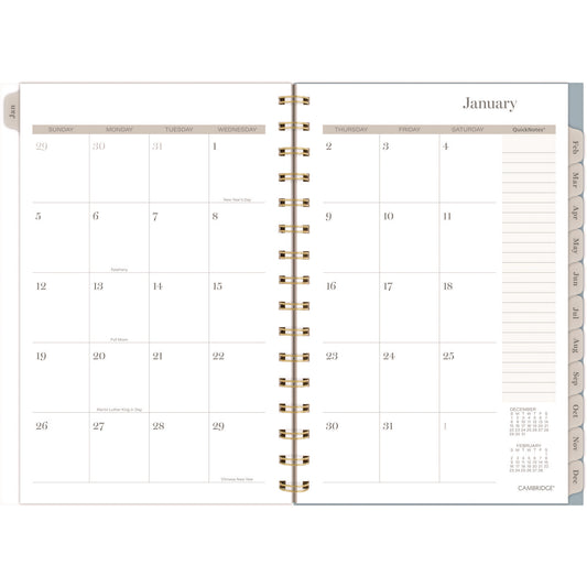 Cambridge Triad Weekly/Monthly Planner, Geometric Artwork, 8.5" x 6.38", Multicolor Cover, 12-Month (Jan to Dec): 2025 (1728200)