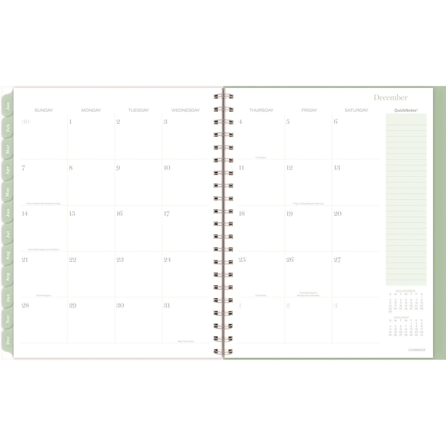 Cambridge Ombre Weekly/Monthly Planner, Colorful Cloud Artwork, 11" x 9.25", Multicolor Cover, 12-Month (Jan to Dec): 2025 (1731905)