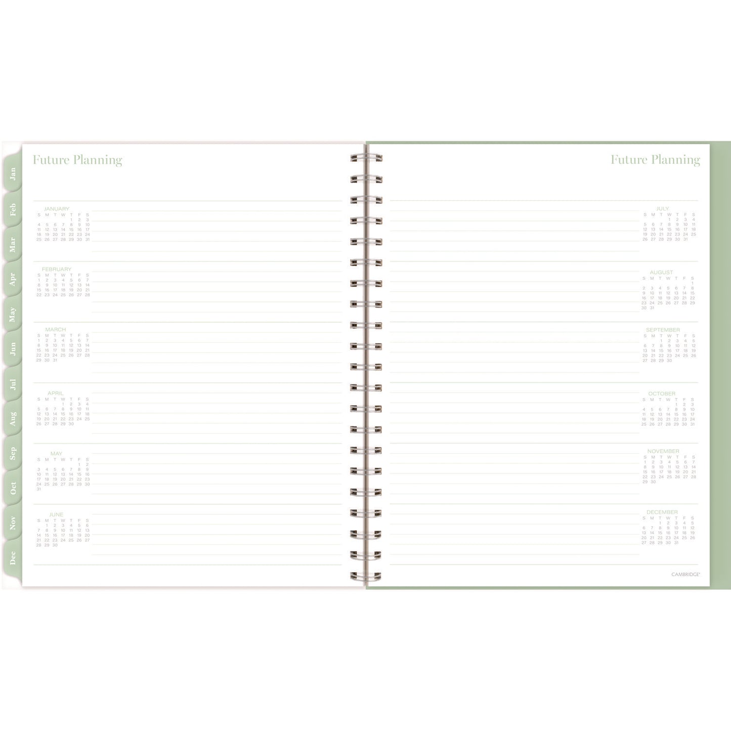 Cambridge Ombre Weekly/Monthly Planner, Colorful Cloud Artwork, 11" x 9.25", Multicolor Cover, 12-Month (Jan to Dec): 2025 (1731905)