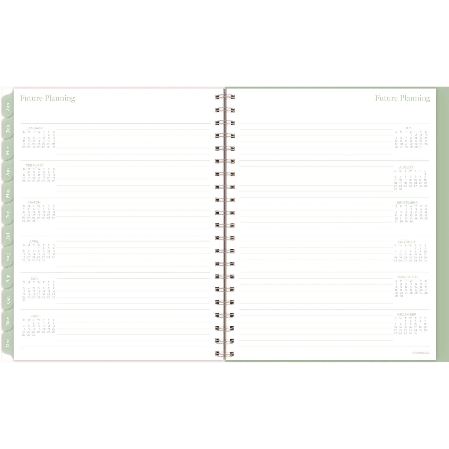 Cambridge Ombre Weekly/Monthly Planner, Colorful Cloud Artwork, 11" x 9.25", Multicolor Cover, 12-Month (Jan to Dec): 2025 (1731905)